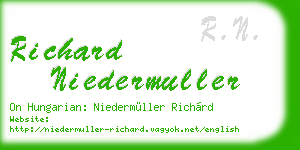 richard niedermuller business card