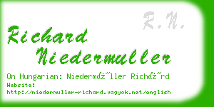 richard niedermuller business card